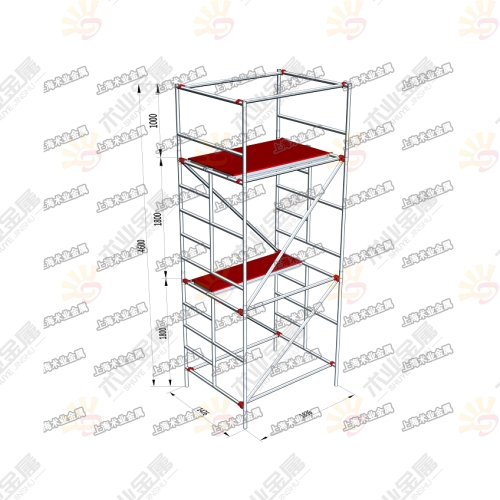 定制两层铝合金脚手架（效果图）